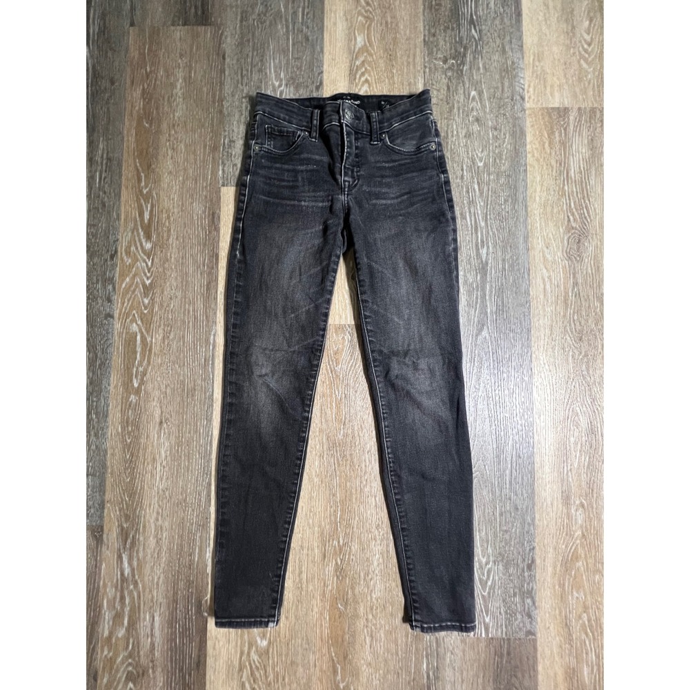 Lucky Brand Skinny Jeans Womens 00/24 Black Faded High Rise Stretch Denim